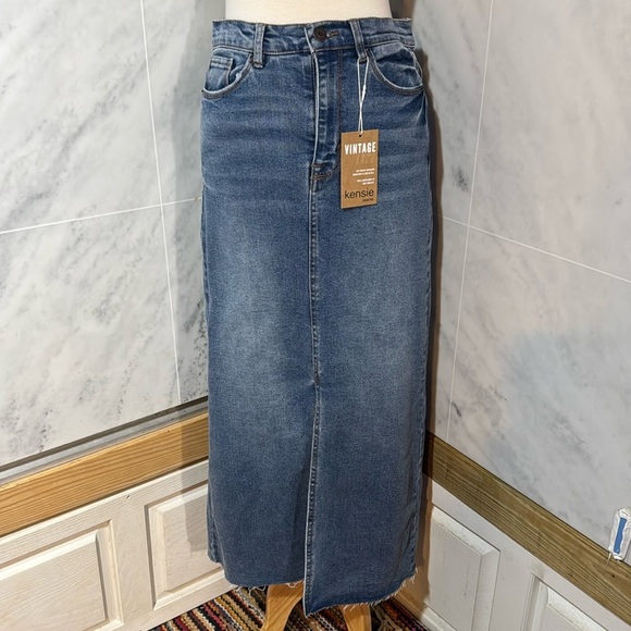NWT Kensie The High Rise midi Jean vintage luke jean skirt  Sizes 2/26e - Picture 2 of 15
